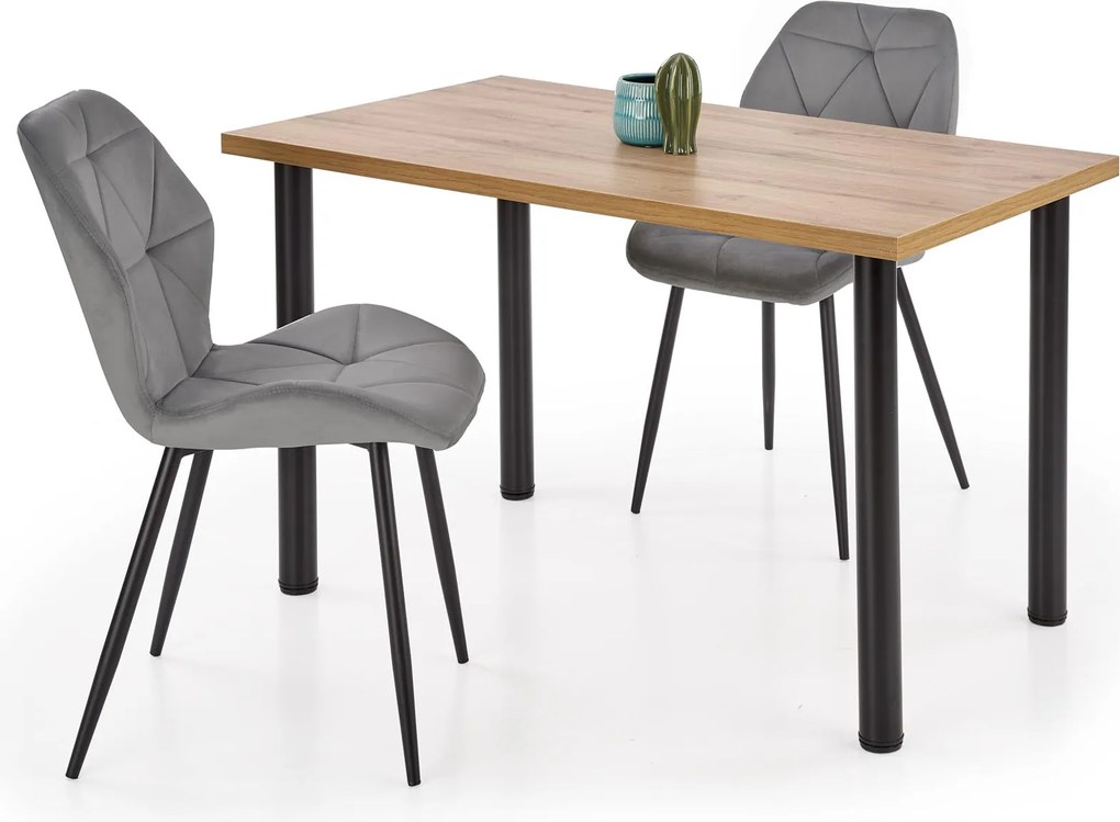 Stół jadalniany na czterech czarnych nogach Modex 2 90
