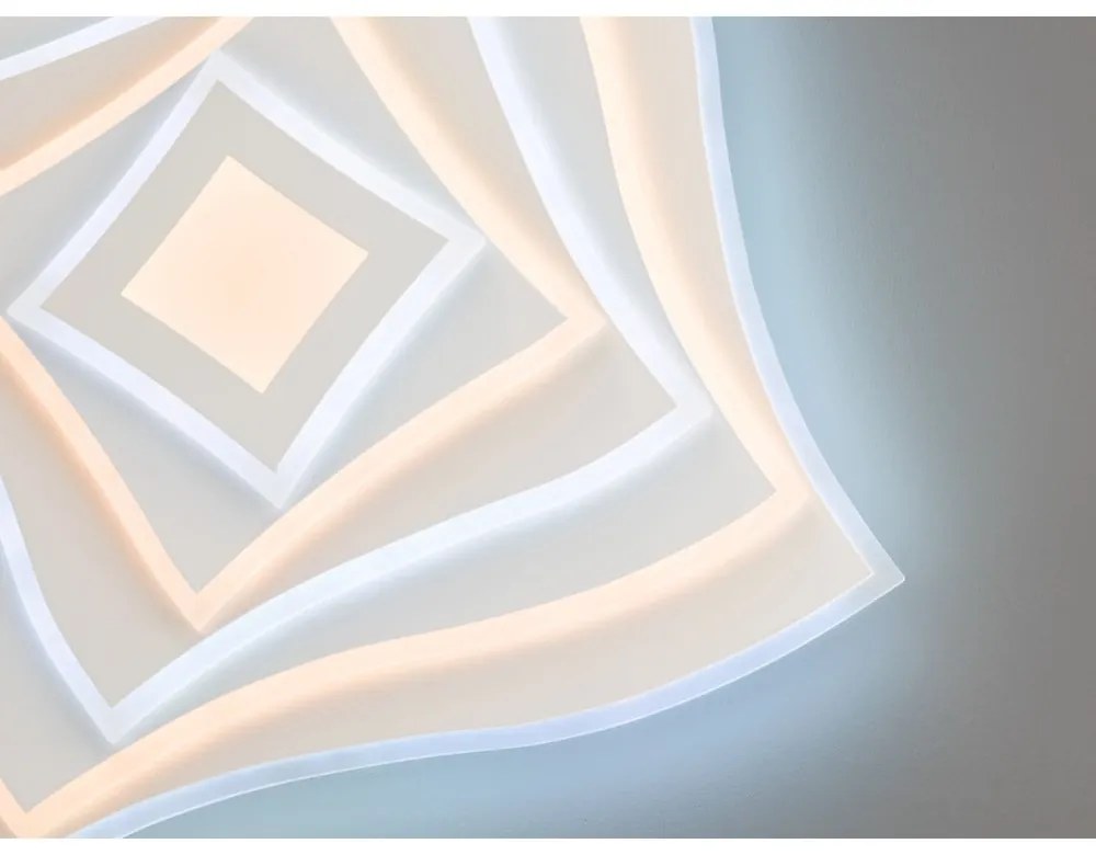 Biała metalowa lampa sufitowa LED ze zdalnym sterowaniem i ściemniaczem 50x50 cm Hero – Fischer & Honsel