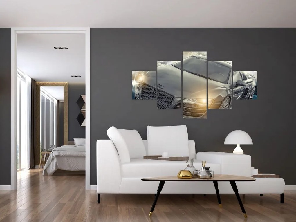 Obraz samochodu Audi - szary (125x70 cm)