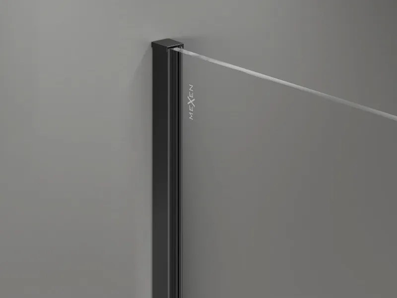 Mexen Kioto-X ścianka prysznicowa Walk-in 60 x 200 cm, grafit 10 mm, czarna - 800-060-101-70-40-X