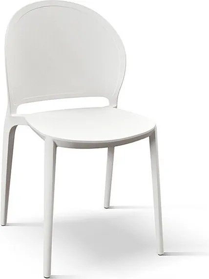 Zestaw 4 białych krzeseł z polipropylenu - MARBELLA