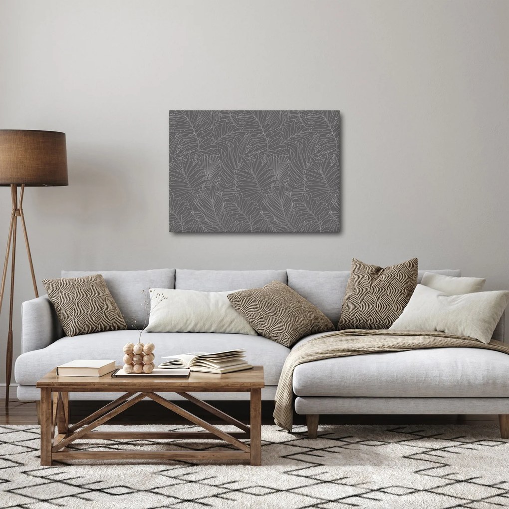 Obraz - Szare liście palmy (70x50 cm)