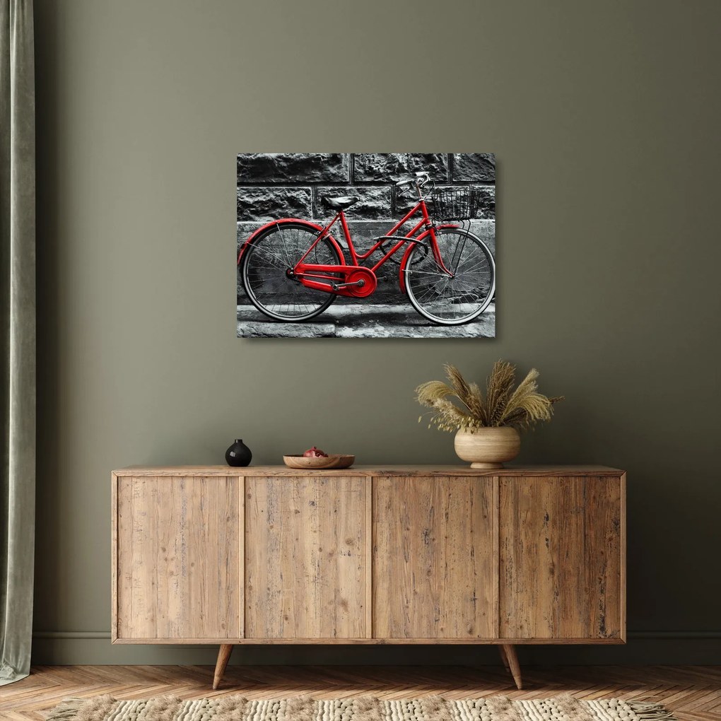 Obraz na szkle - Zabytkowy rower (70x50 cm)