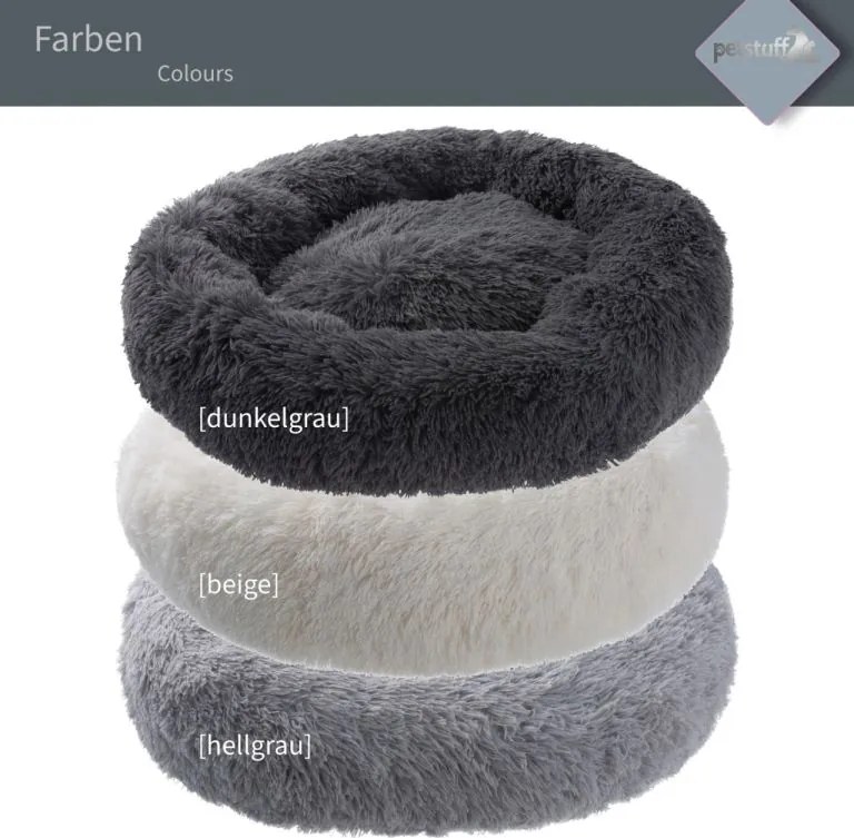Petstuff Legowisko dla psa, okrągłe, ciemnoszare, 60 cm