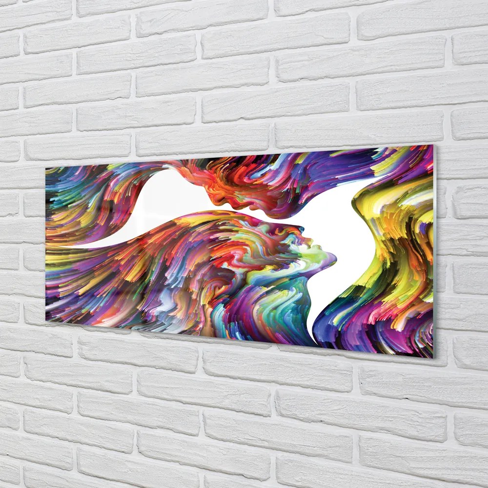 Panel nad Blat Kuchenny Abstrakcyjny Obraz Twarzy