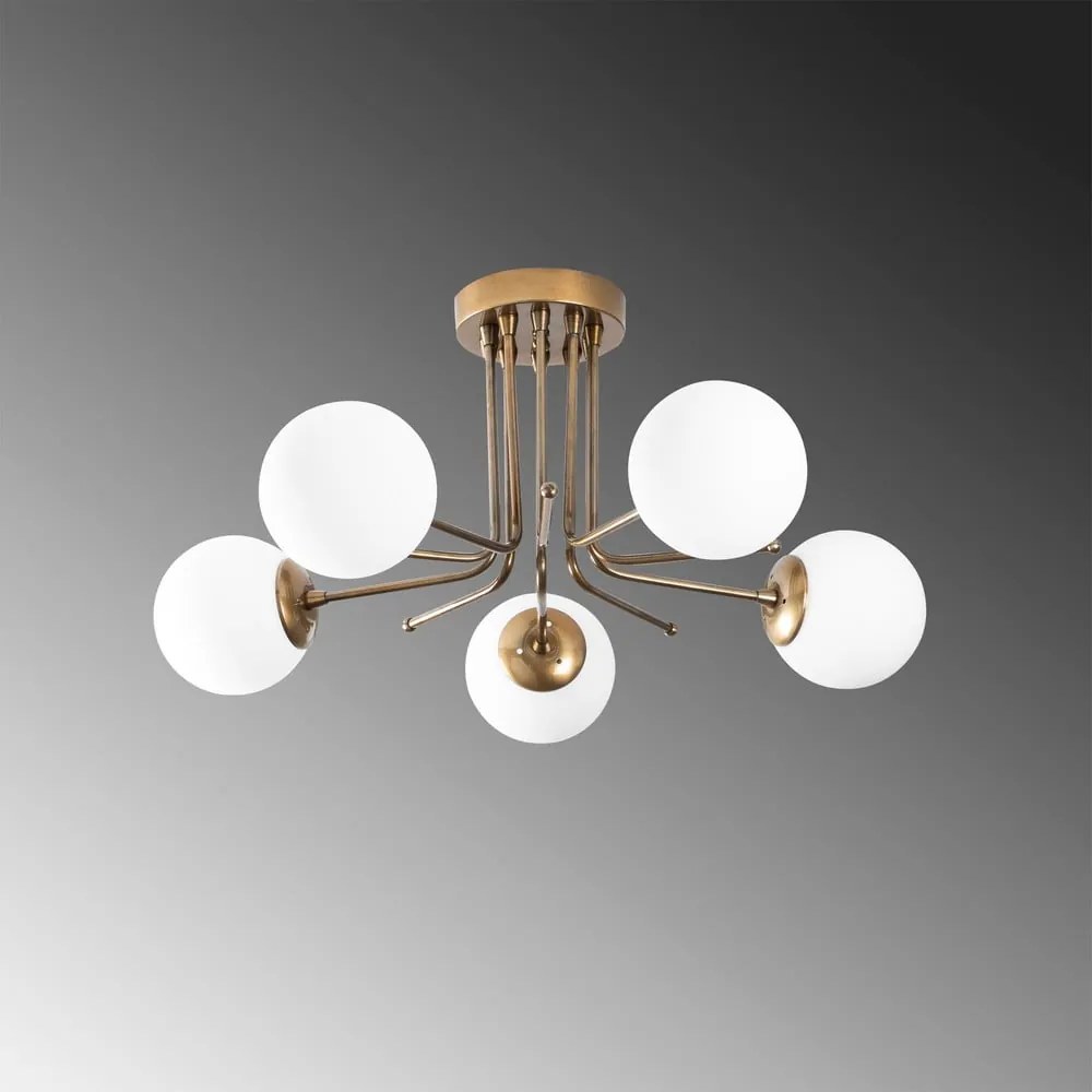 Biała lampa sufitowa w kolorze złota Opviq lights Daisy