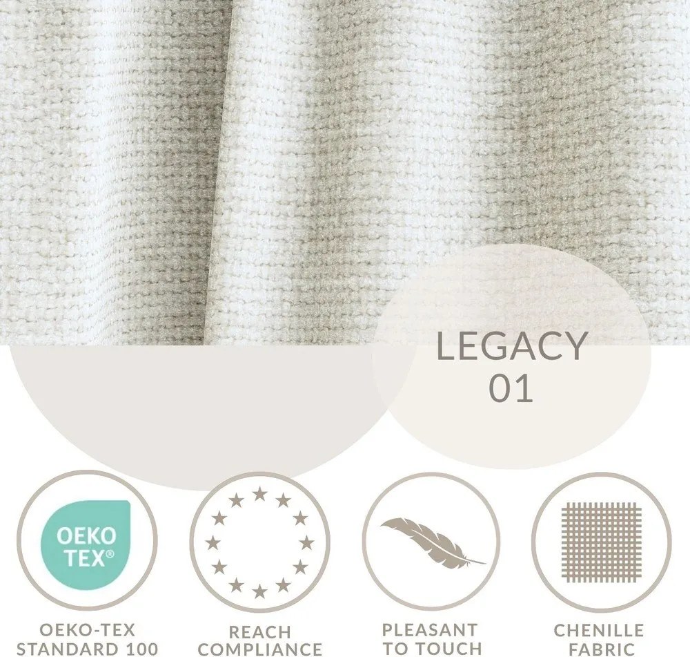 Kremowy rozkładany/ze schowkiem narożnik z tkaniny szenilowej (lewostronny/w kształcie litery L) Tonga – Maison de Rêve