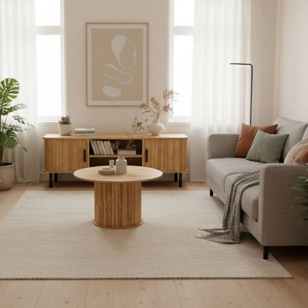 Stolik kawowy ryflowany SCAVA, Ø 70 x 40 cm