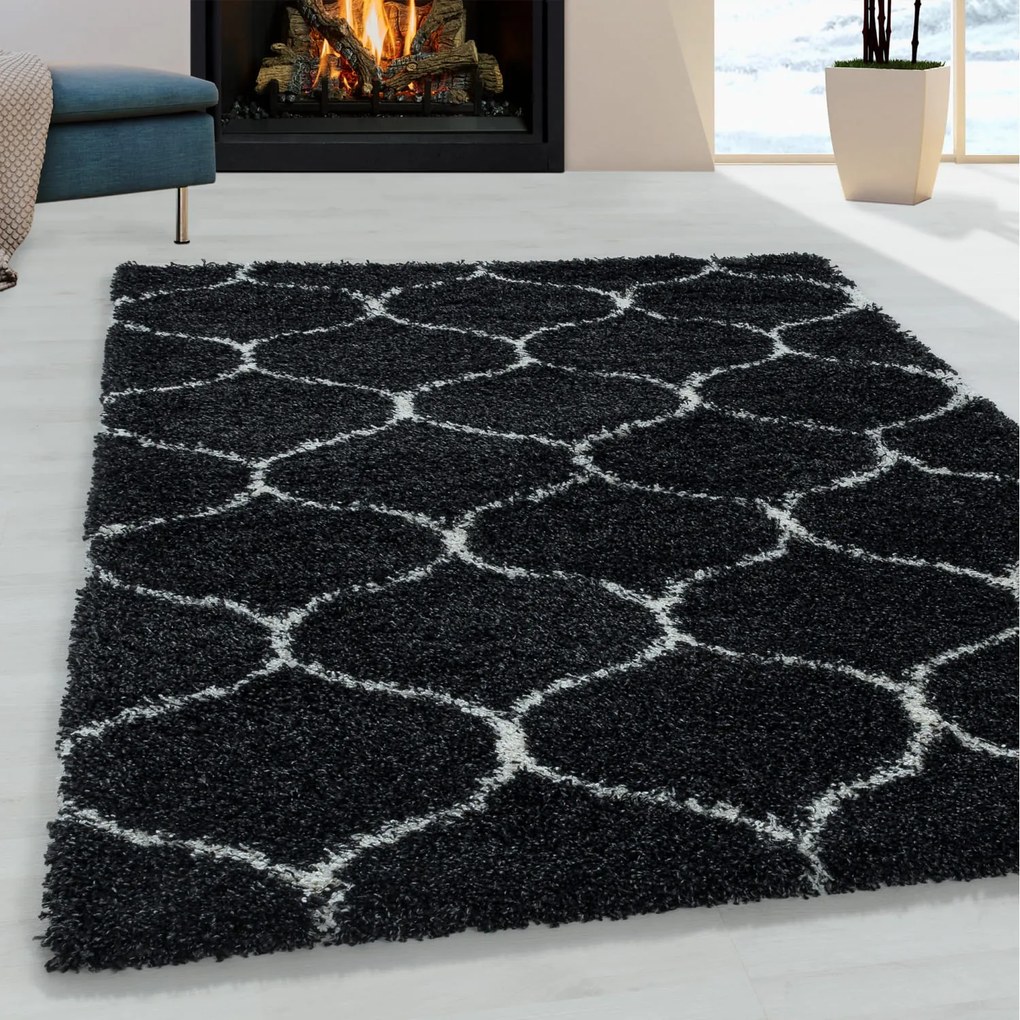 Dywan shaggy Salsa koniczyna antracyt 80 cm x 150 cm