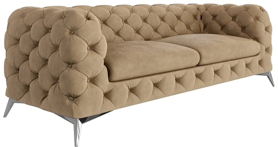 Jasnobrązowa aksamitna sofa 225 cm Chelsea – Ropez