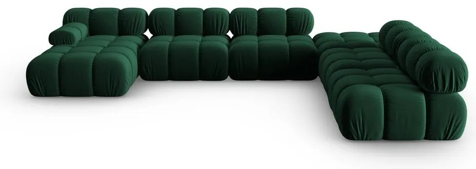 Zielona aksamitna sofa 379 cm Bellis – Micadoni Home