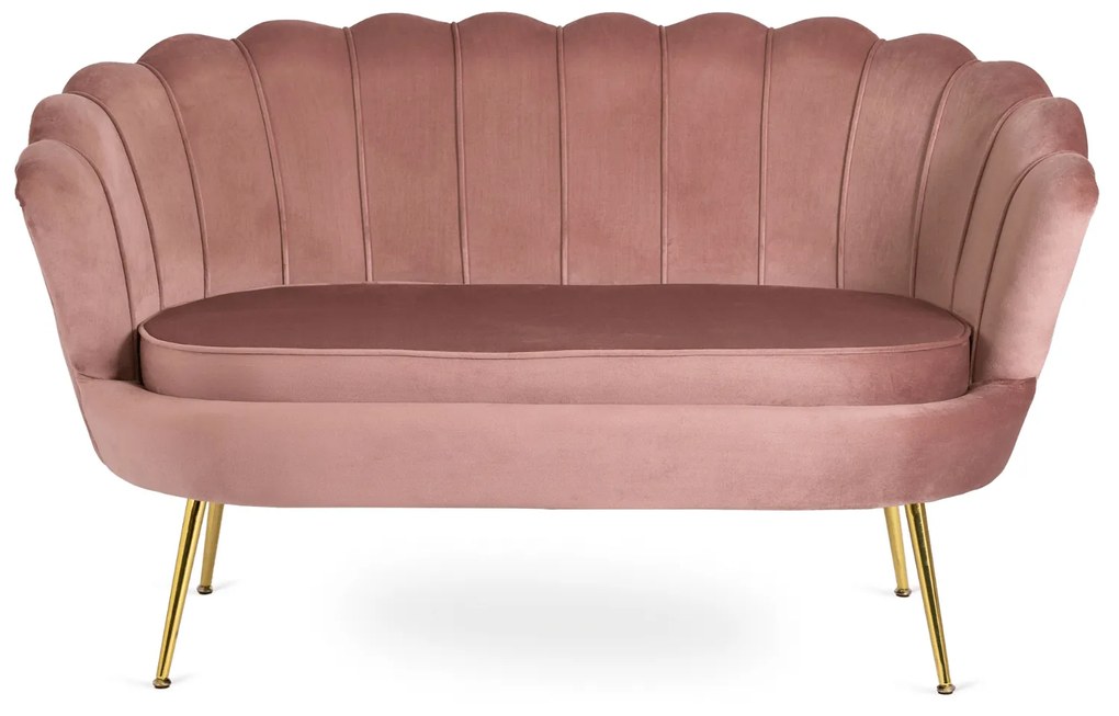 Sofa ZENDAYA Dwuosobowa Różowa Muszelka Glamour do Salonu