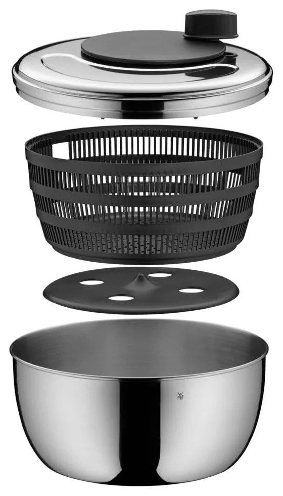 Wirówka do sałaty ze stali nierdzewnej Cromargan® WMF, wys. 16 cm