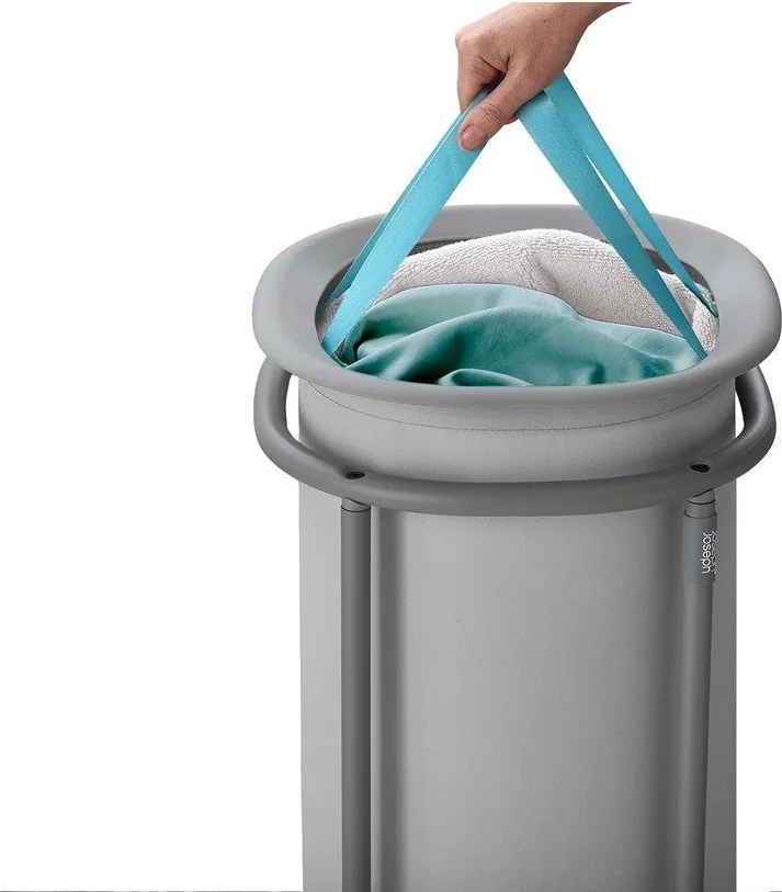 Jasnoszary tekstylny kosz na pranie 50 l Duo – Joseph Joseph