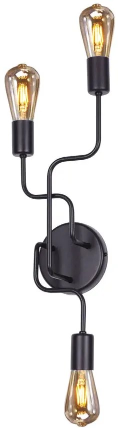 Czarny industrialny kinkiet bez kloszy - A730-Imerix