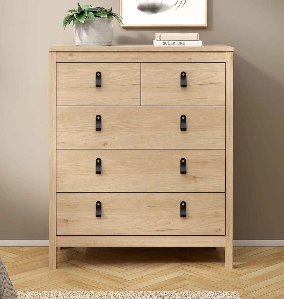 Nowoczesna komoda pokojowa z szufladami Madrid 3+2, jackson hickory