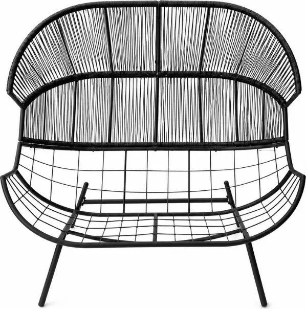 Sofa ogrodowa AURELO dwuosobowa 146 cm, czarna