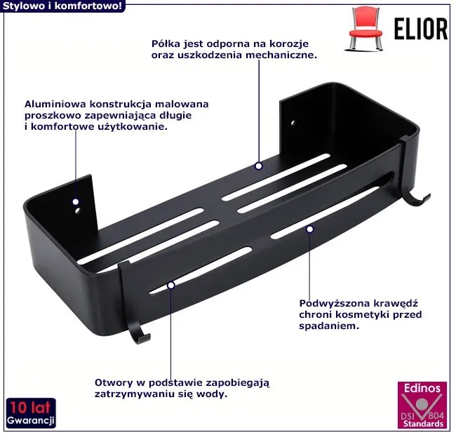 Łazienkowa nowoczesna półka pod prysznic - Ovir 4X
