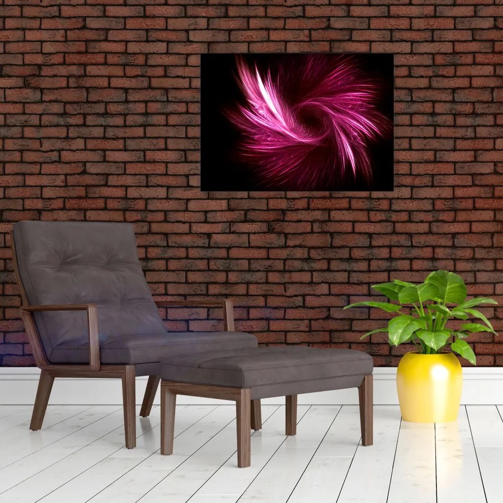Obraz na szkle - różowa abstrakcja (70x50 cm)