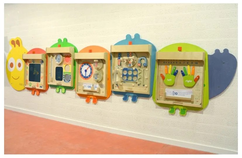Masterkidz system do montażu 5 ściennych tablic edukacyjnych flex - gąsienica