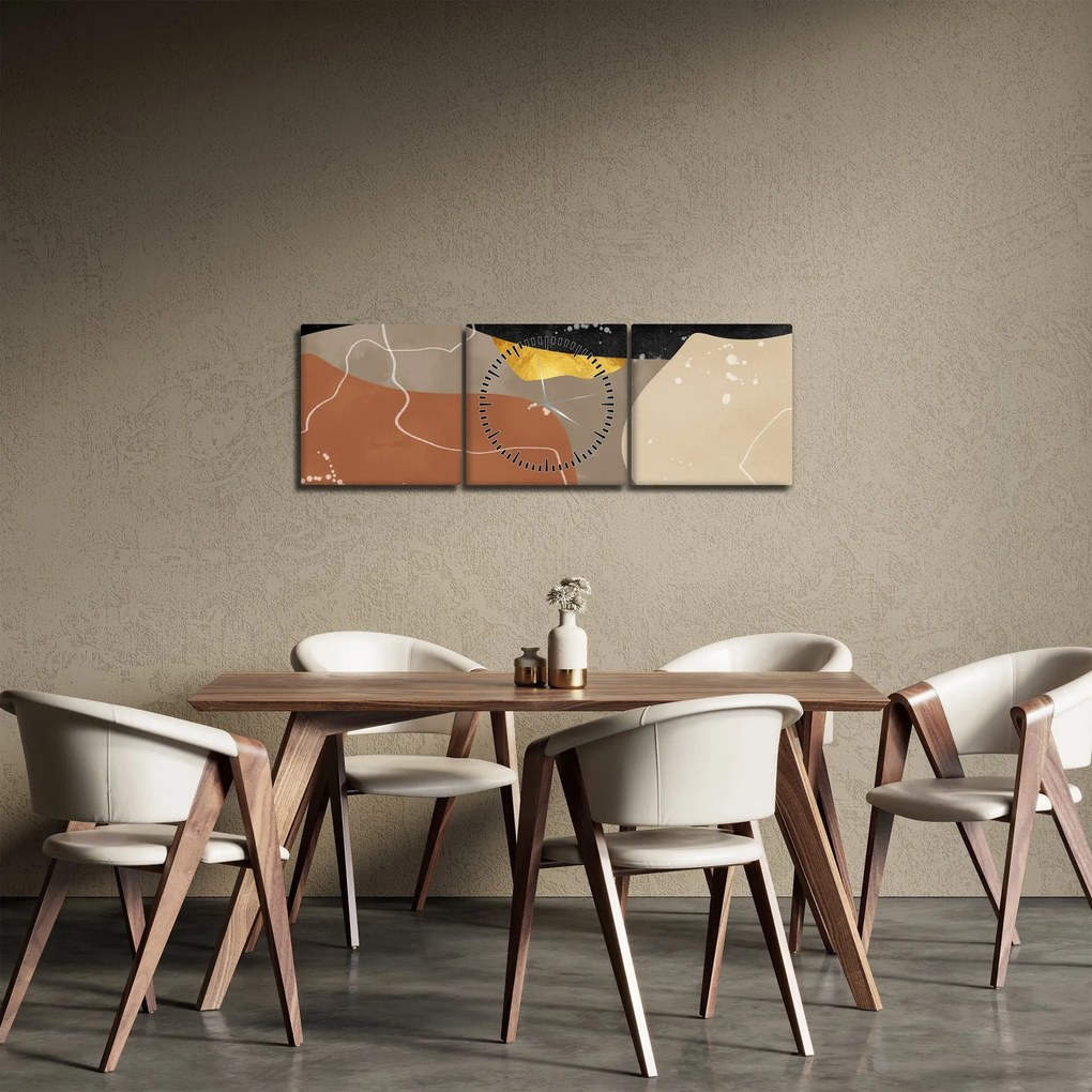 Obraz - Abstrakcja (z zegarem) (90x30 cm)