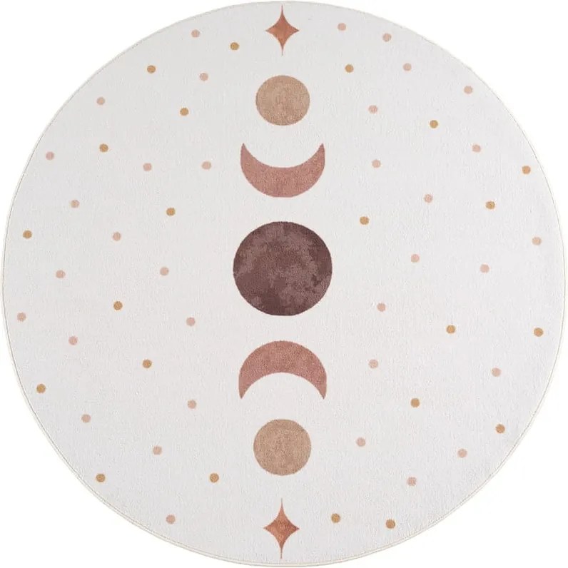 Dywan dziecięcy Coco Fazy Księżyca kremowy koło 120 cm x 120 cm