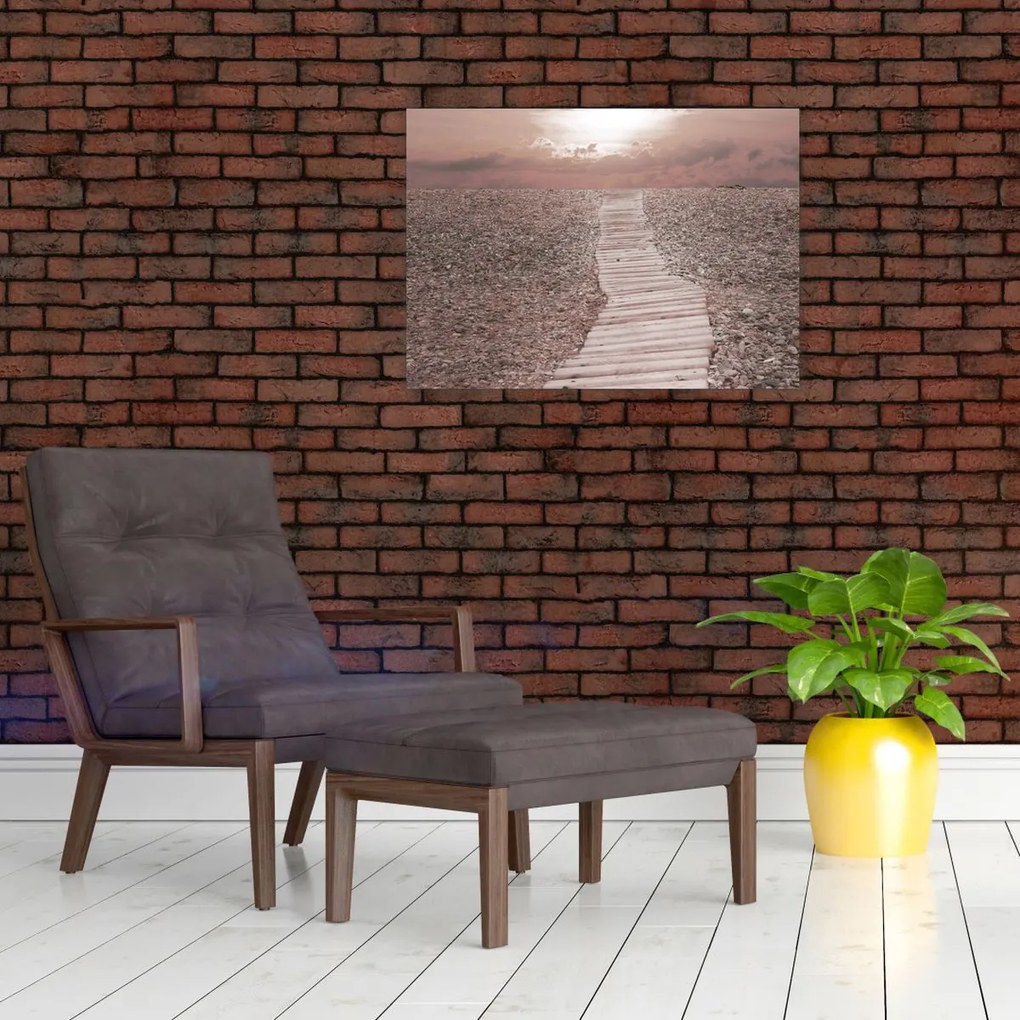 Obraz - Plaża żwirowa (70x50 cm)