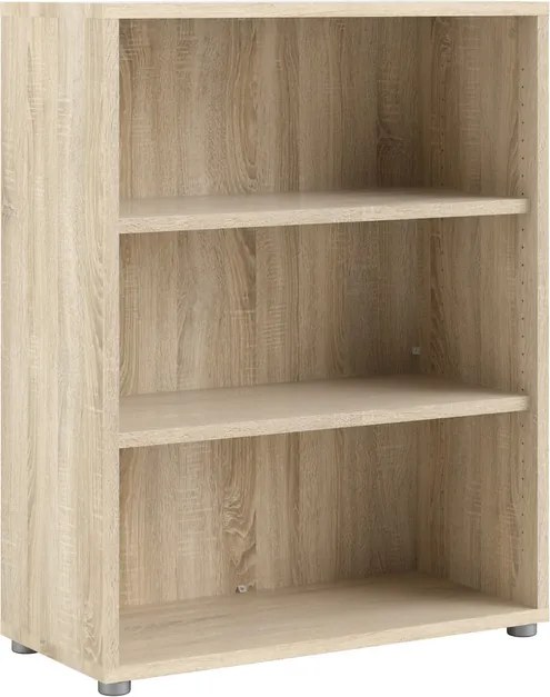 Niski regał biurowy z dwoma półkami Prima dąb sonoma