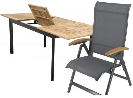 CONCEPT YELMO FSC 6+1 - zestaw sof ogrodowych (aluminium/dąb)