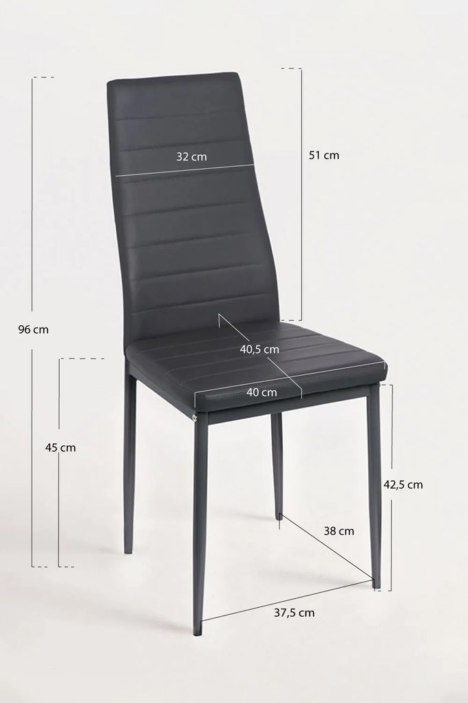 Zestaw 4 Krzese Lauter Ekoskóra