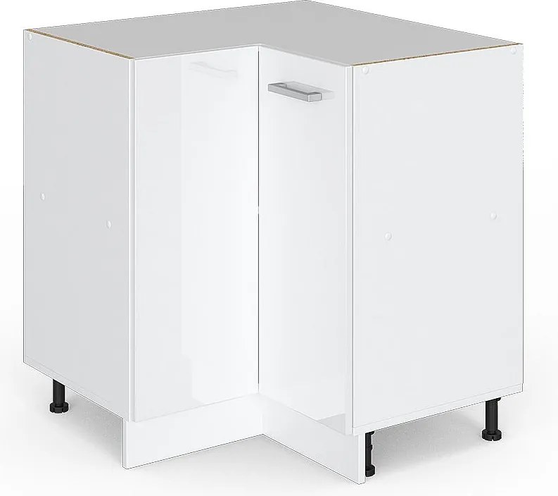 Szafka narożna biały wysoki połysk 75.6x46x81.6 r-line