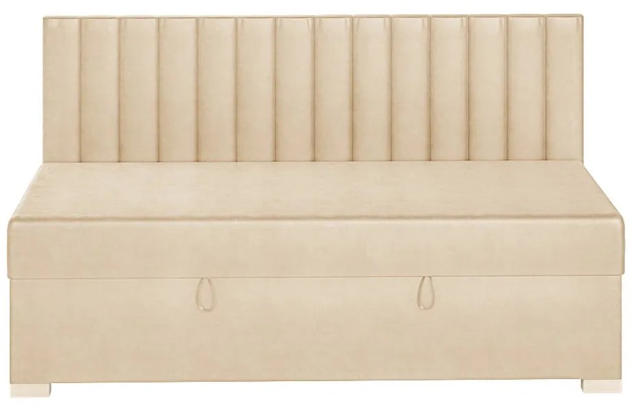 Beżowe łóżko dziecięce ze schowkiem i materacem 90x200 cm Chill – Ghado