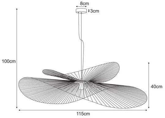 Druciana duża lampa wiszący czarny kapelusz S6-A58