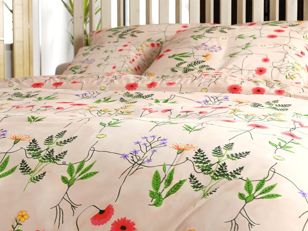 PrzytulneMieszkanie.pl PrzytulneMieszkanie.pl Bawełniana pościel HERBAR BLEND beżowa Rozmiar pościeli: 70 x 90 cm | 140 x 220 cm