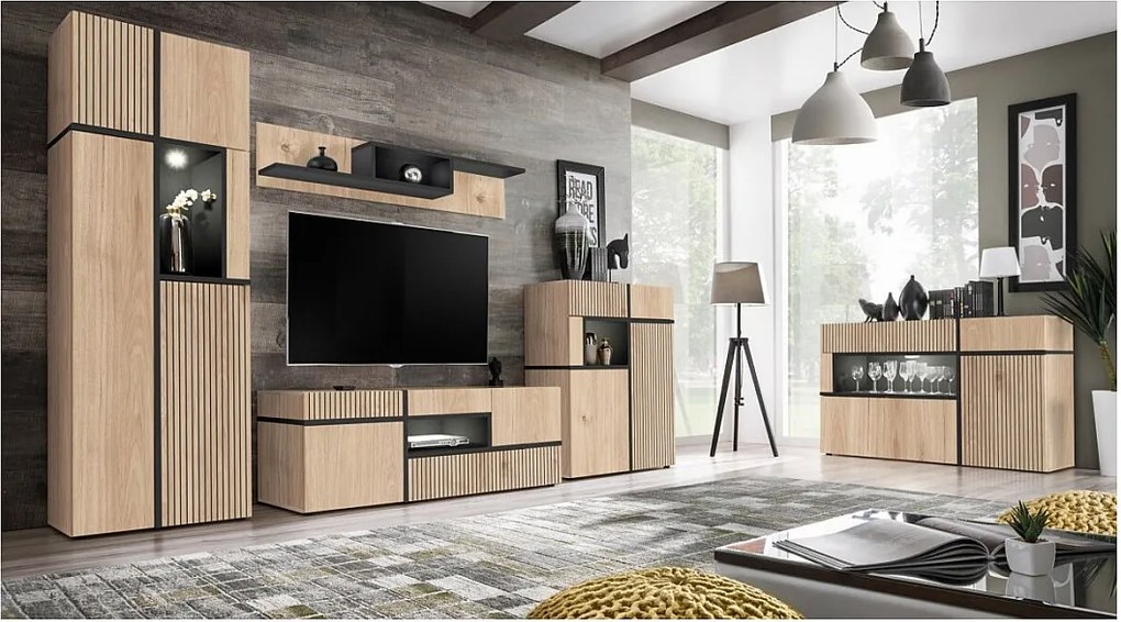 Półka CROSS hickory jackson/czarna