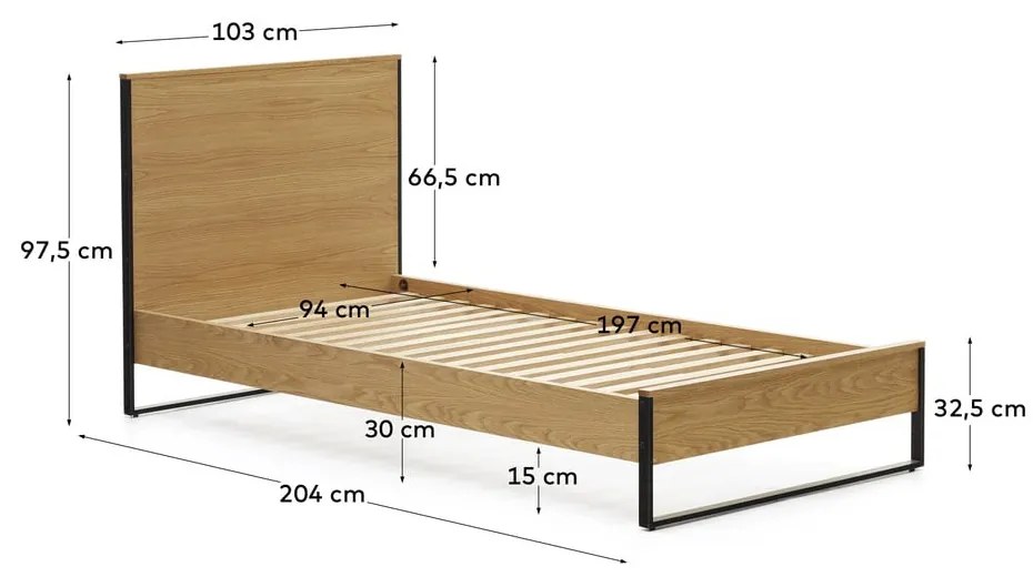 Łóżko ze stelażem 90x190 cm Taiana – Kave Home