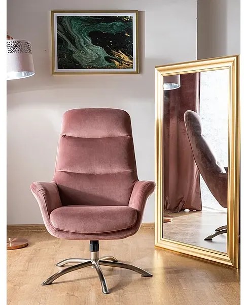 FOTEL NIXON VELVET ANTYCZNY RÓŻ BLUVEL 52 SIGNAL