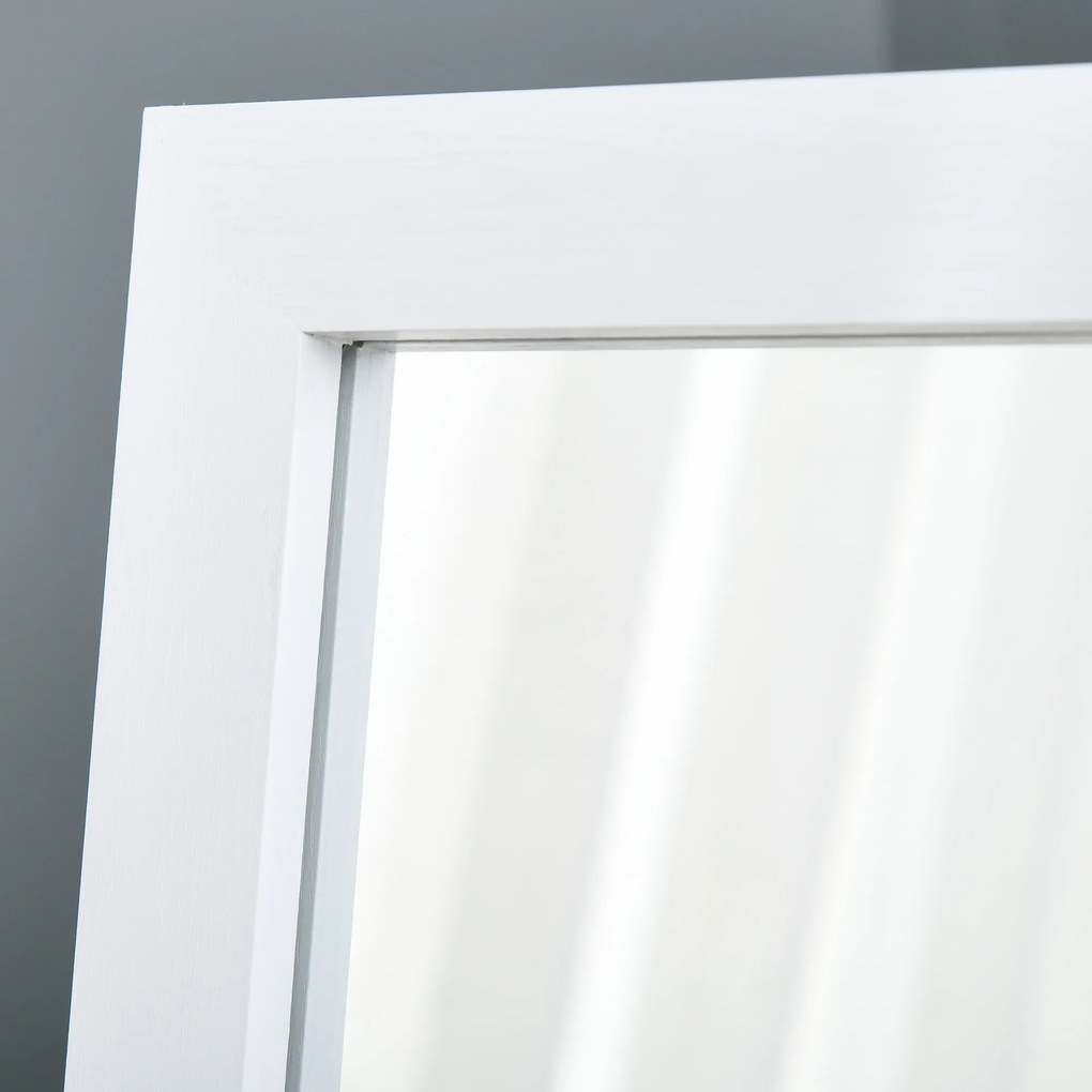 Pełnowymiarowe lustro HOMCOM, wolnostojące, montowane na ścianie, rama MDF, 37 x 37 x 154 cm, Białe