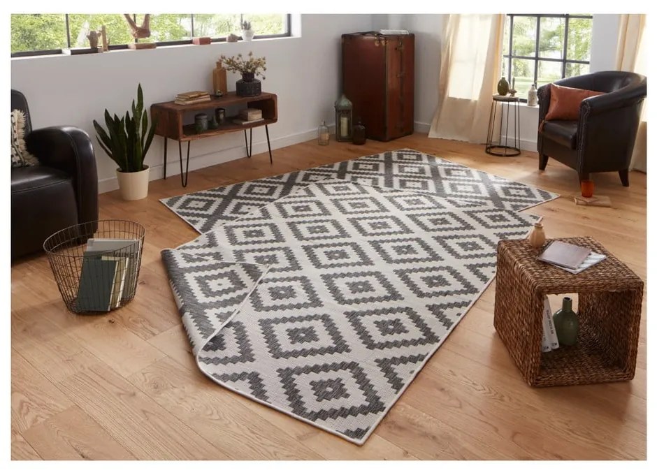 Szary dywan dwustronny NORTHRUGS Malta, 200x290 cm