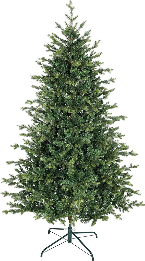 HOMCOM Sztuczna choinka z realistycznymi gałęziami, jodła, metalowy stojak, łatwy montaż, zielona | Aosom PL