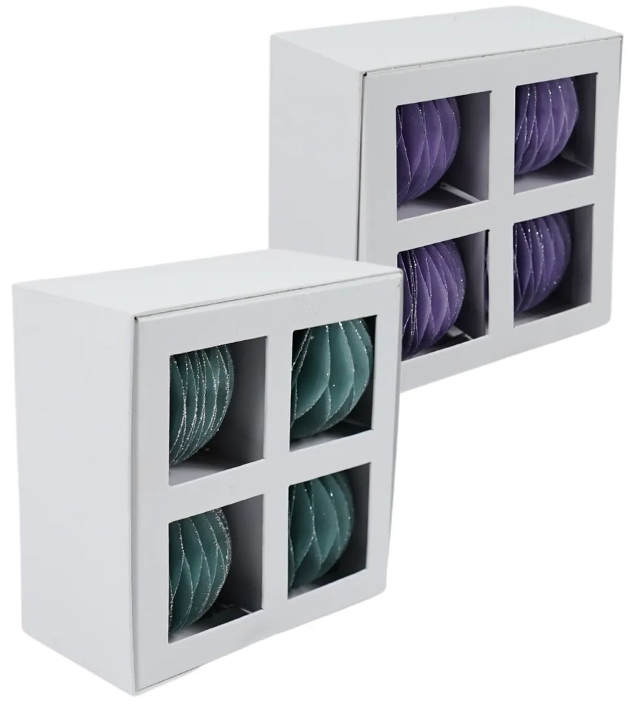 Zestaw papierowych ozdób ORLISS 4 szt. - różne kolory Kolor: Fioletowy