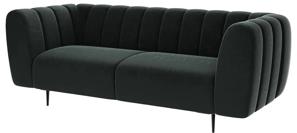 Ciemnoszara aksamitna sofa Ghado Shel, 210 cm