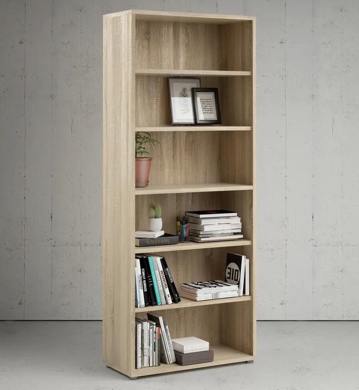 Wysoki regał biurowy Prima 5 dąb sonoma