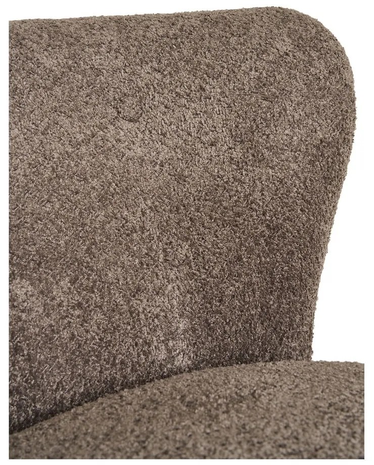 Brązowy fotel z materiału bouclé Covelo – House Nordic