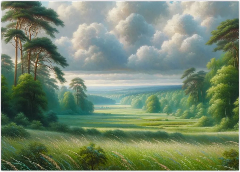 Obraz - Zielony krajobraz (70x50 cm)