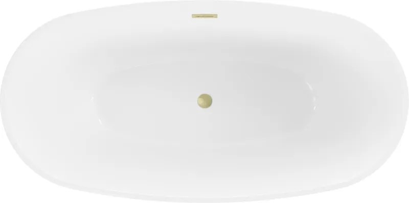 Mexen Eris wanna wolnostojąca 170 x 80 cm, biała, przelew złoty szczotkowany - 53441708000-55