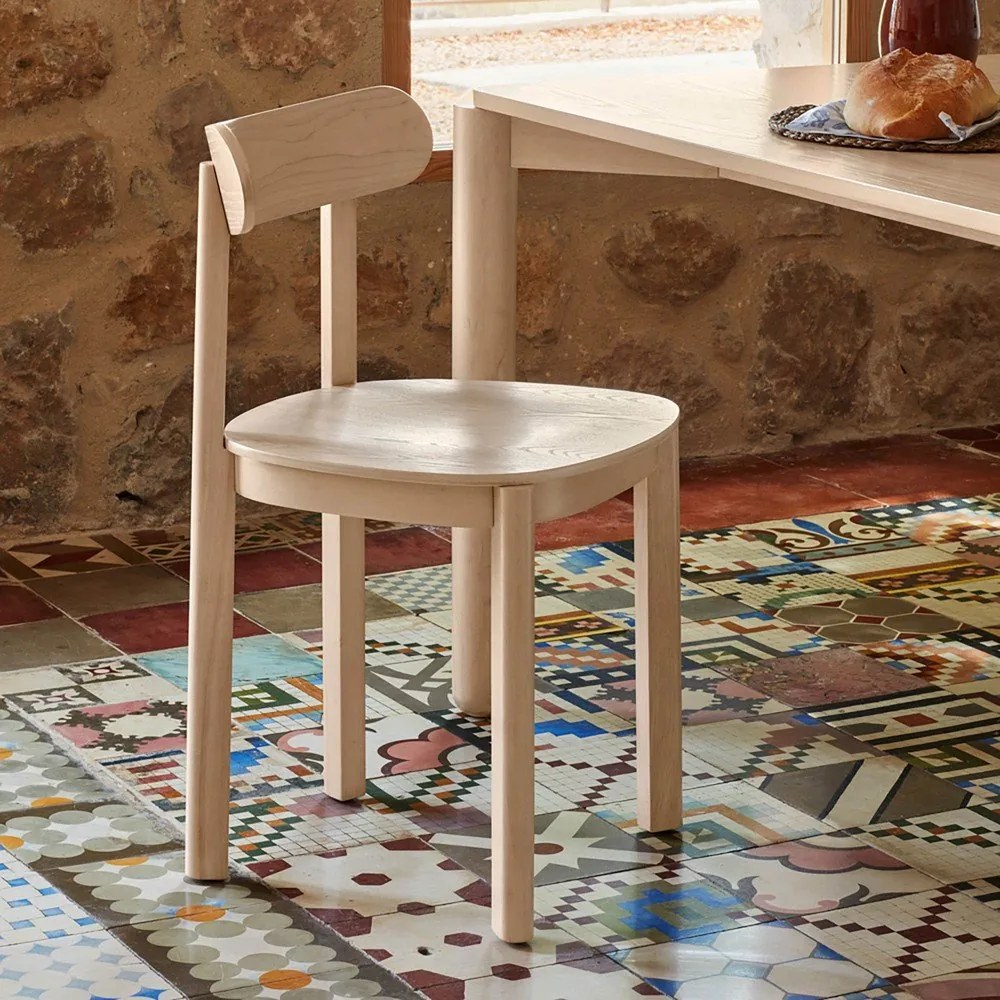 Krzesło w dekorze jesionu w naturalnym kolorze Nara – Teulat