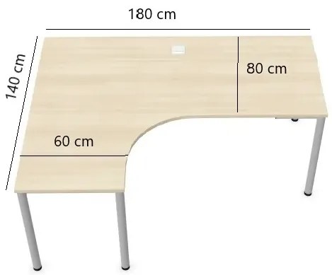 Biurko narożne EASY SPACE I-LEG LS 180x140cm białe NOWY STYL