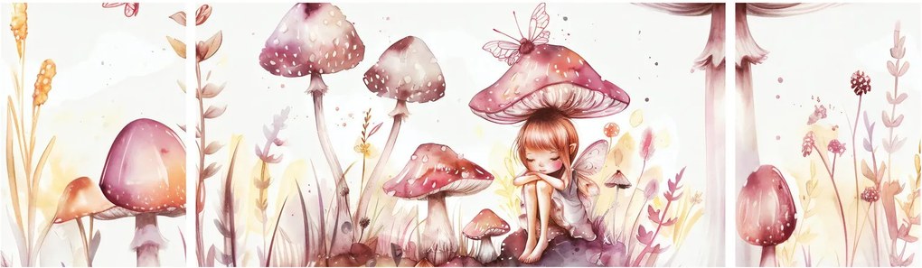 Obraz - Różowa wróżka (170x50 cm)