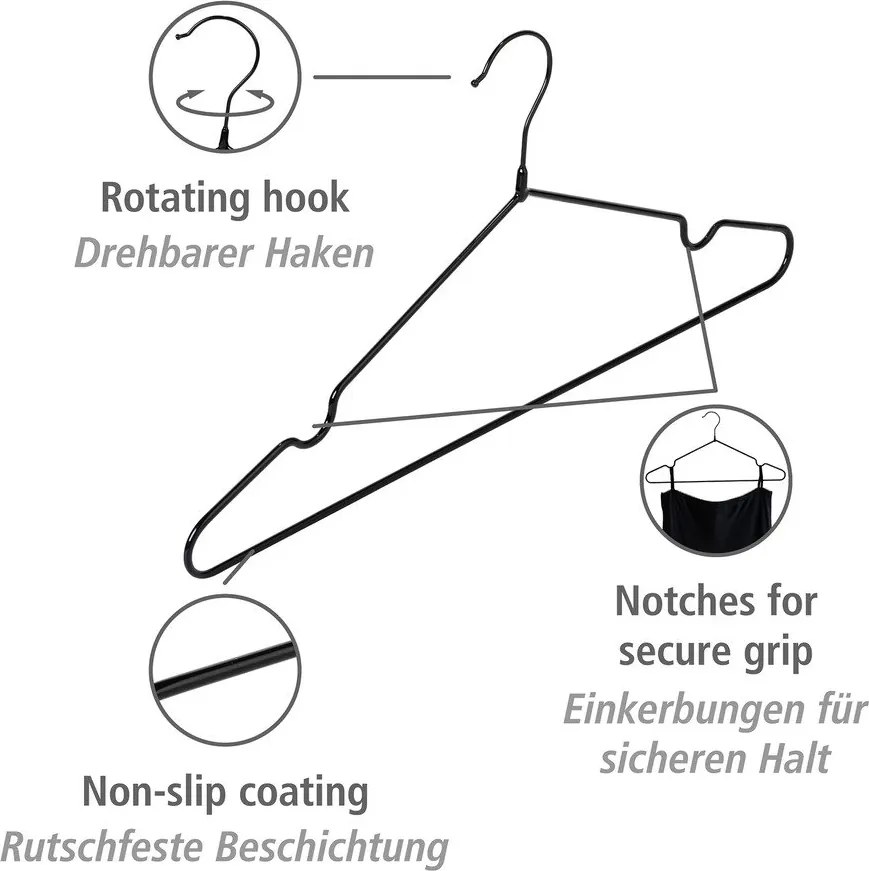 Metalowe wieszaki zestaw 20 szt. Sascha – Wenko